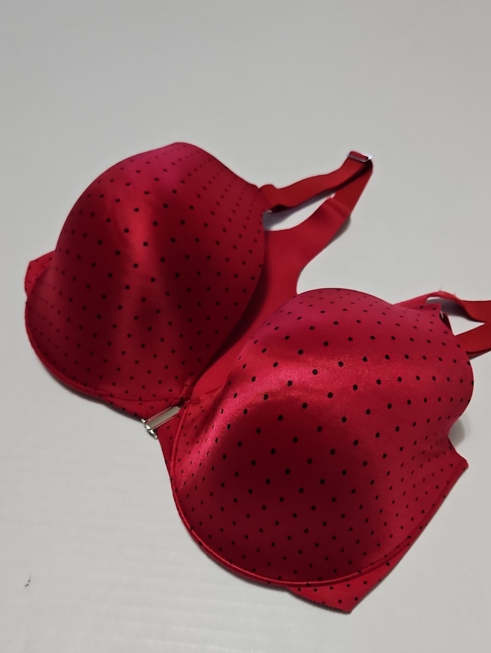Soma Red Polka Dot Satin Underwire Seamless Bra - Women Intimates Size 36DD